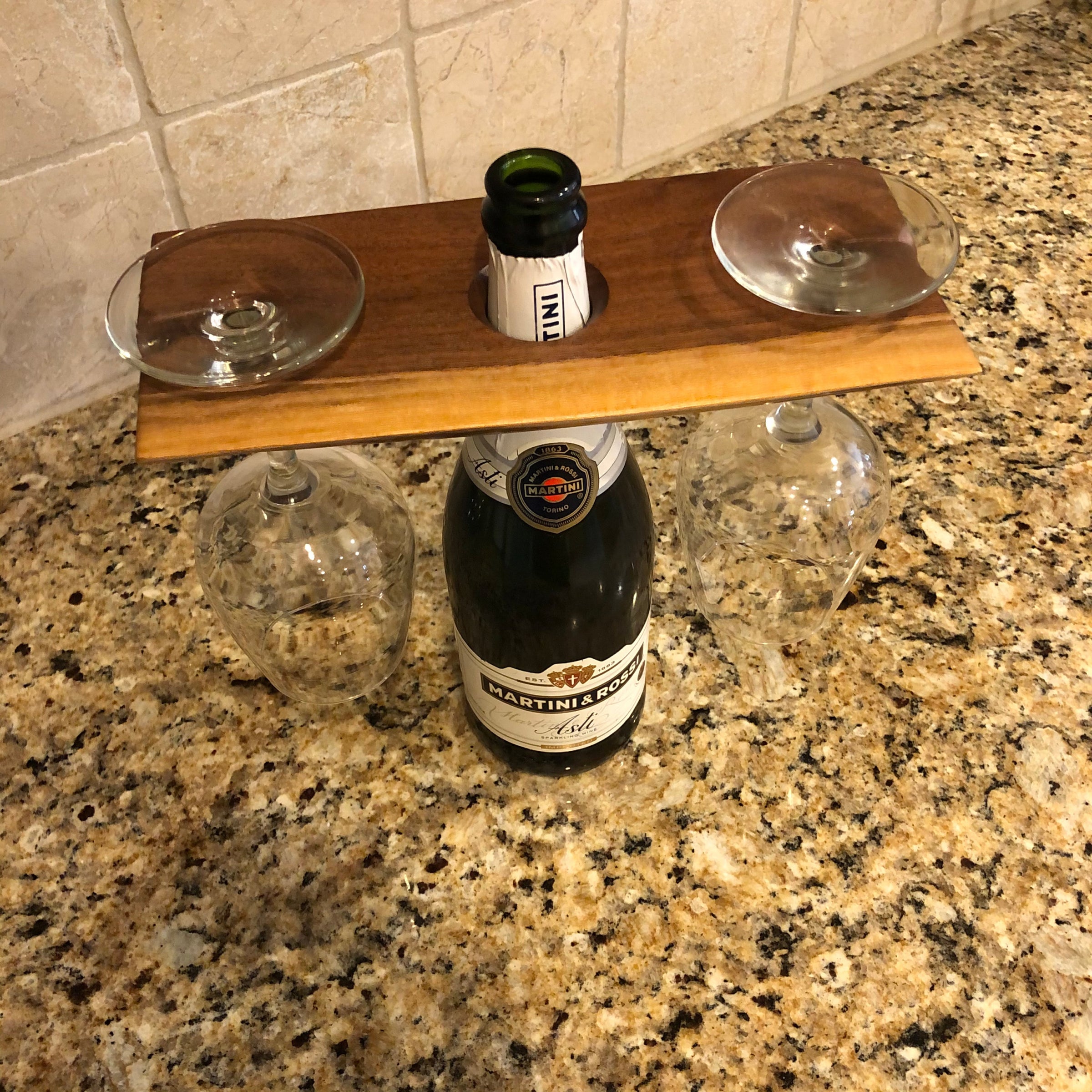 Wine bottle and hotsell glass caddy